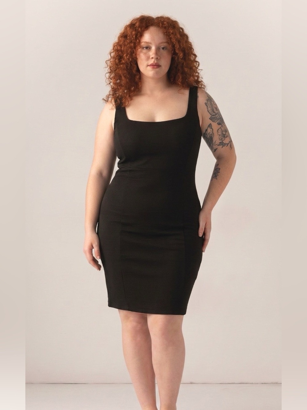 Tahari Black Midi Bodycon Dress